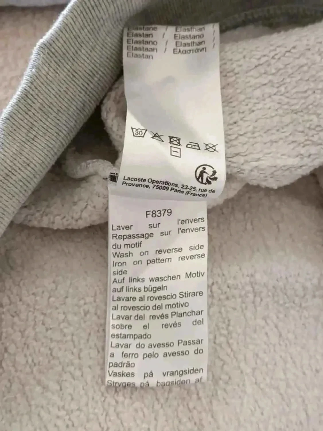 Moletom Lacoste cinza com logo de crocodilo Tamanho 4 (M) – photo 7